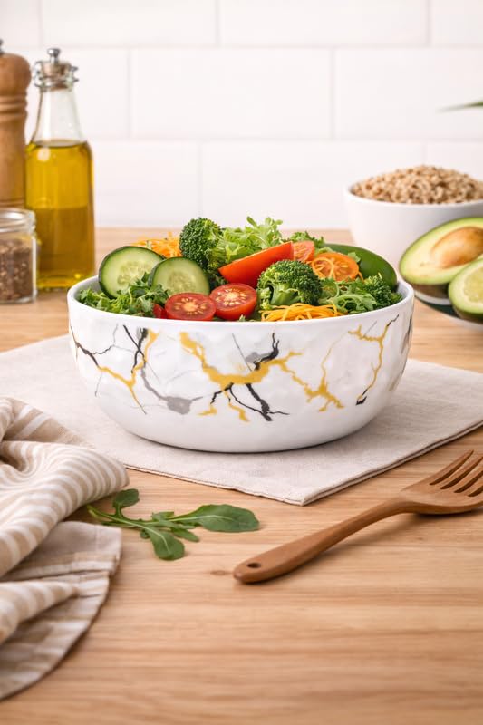 Ariya 4.5" Melamine Soup Bowls Set of 12 | White Gold Black, 350ml | 608