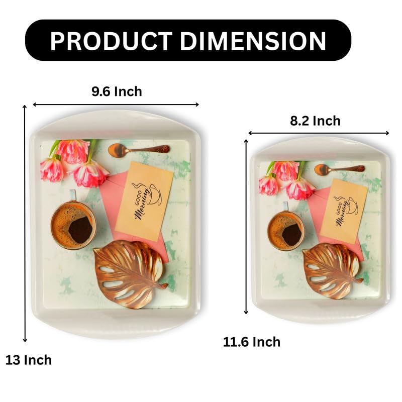 Ariya Melamine Rectangular Tray Set of 2 – Sunrise Delight