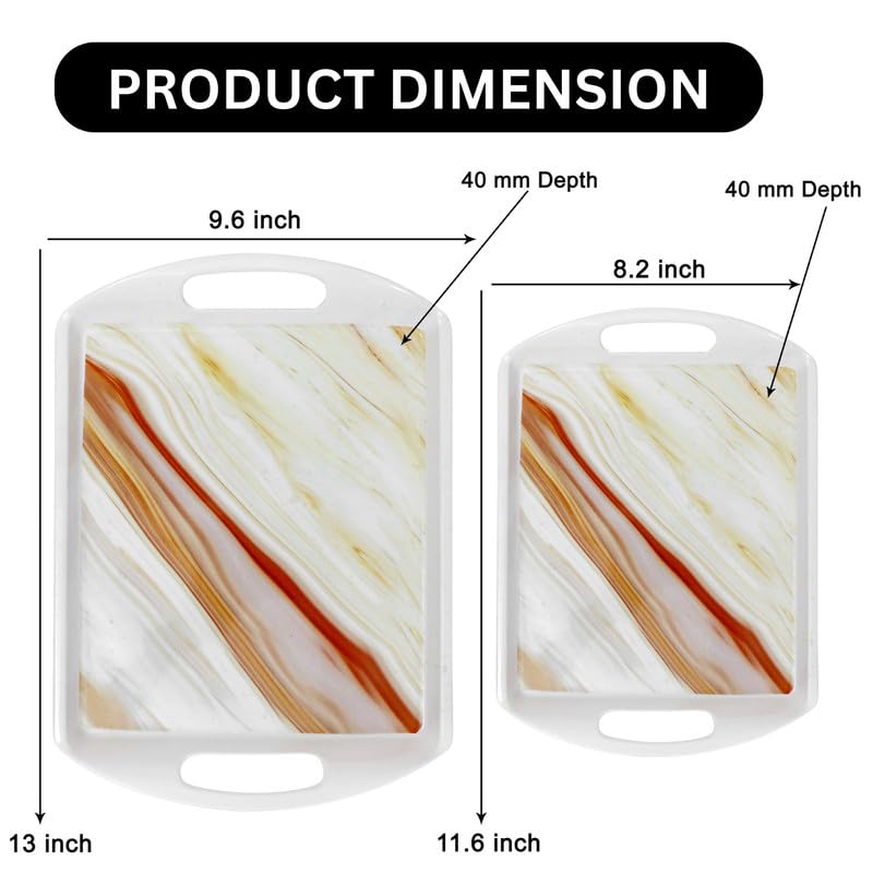 Ariya Melamine Rectangular Tray Set of 2 – Golden Mirage