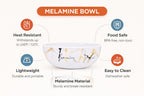 Ariya 4.5" Melamine Soup Bowls Set of 12 | White Gold Black, 350ml | 608