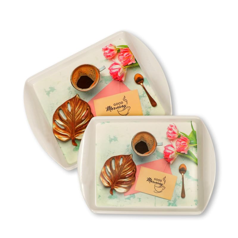 Ariya Melamine Rectangular Tray Set of 2 – Sunrise Delight