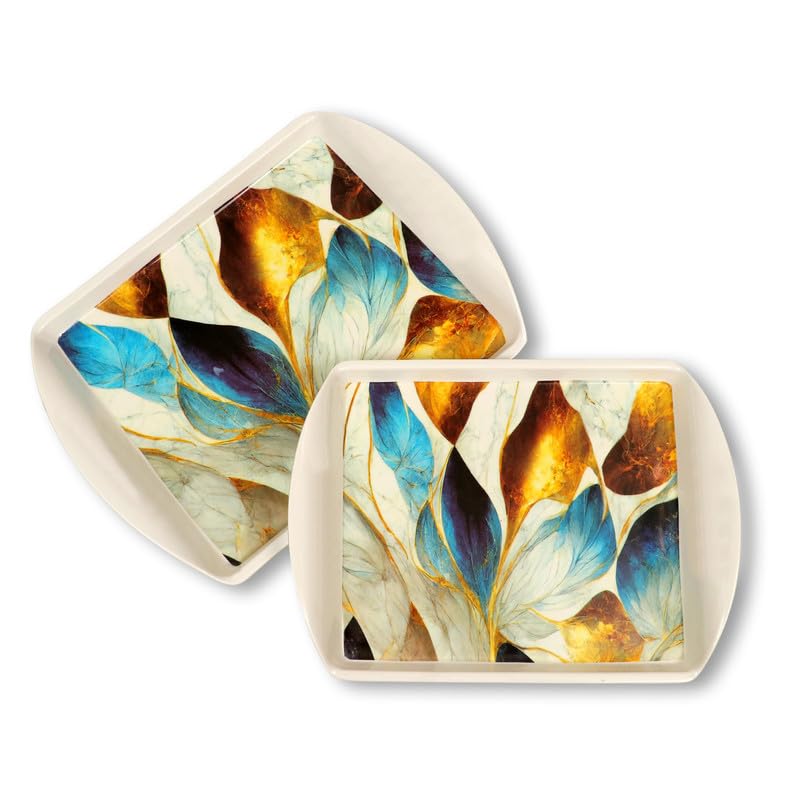 Ariya Melamine Rectangular Tray Set of 2 – Royal Petals