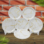 Ariya Melamine 11"Inch Dinner Plate | Off White-Golden | Pack of 6