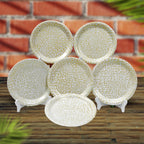 Ariya Melamine 11"Inch Dinner Plate | Off White-Golden | Pack of 6