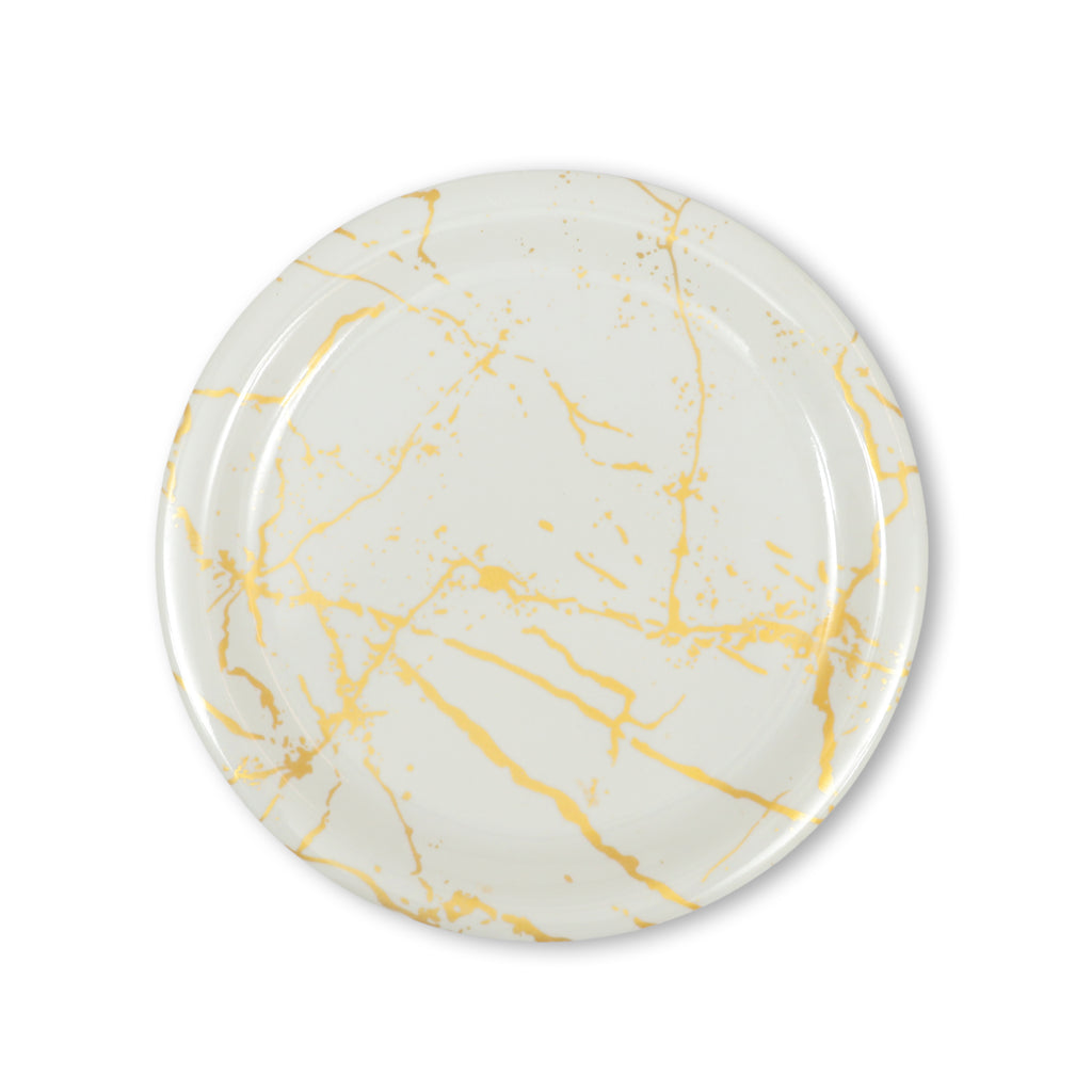 Ariya Melamine 11"Inch Dinner Plate | Off White-Golden | Pack of 4