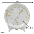 Ariya Melamine 11"Inch Dinner Plate | Off White-Golden | Pack of 6
