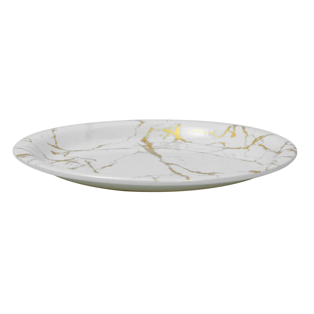 Ariya Melamine 11"Inch Dinner Plate | Off White-Golden | Pack of 6