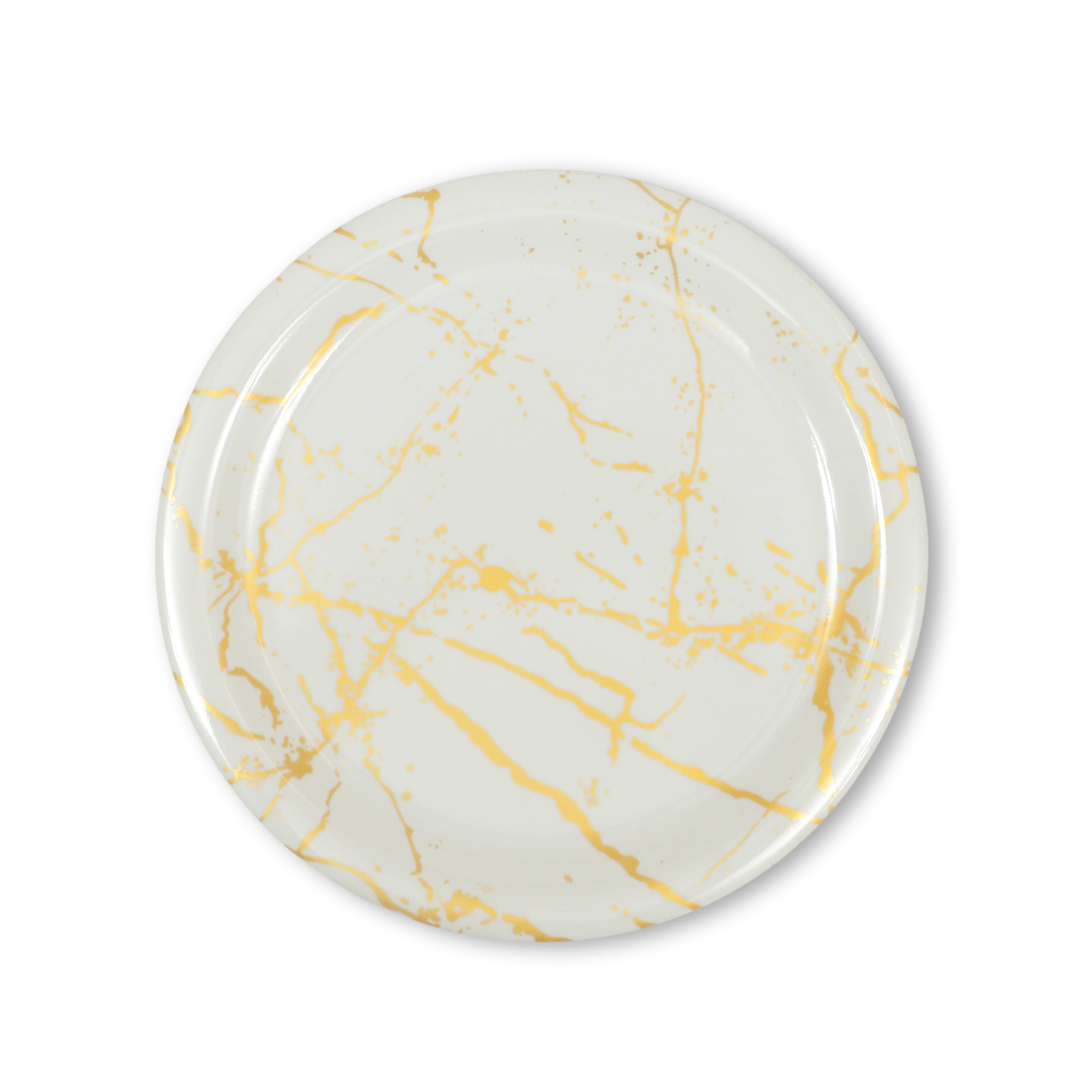 Ariya Melamine 11"Inch Dinner Plate | Off White-Golden | Pack of 6