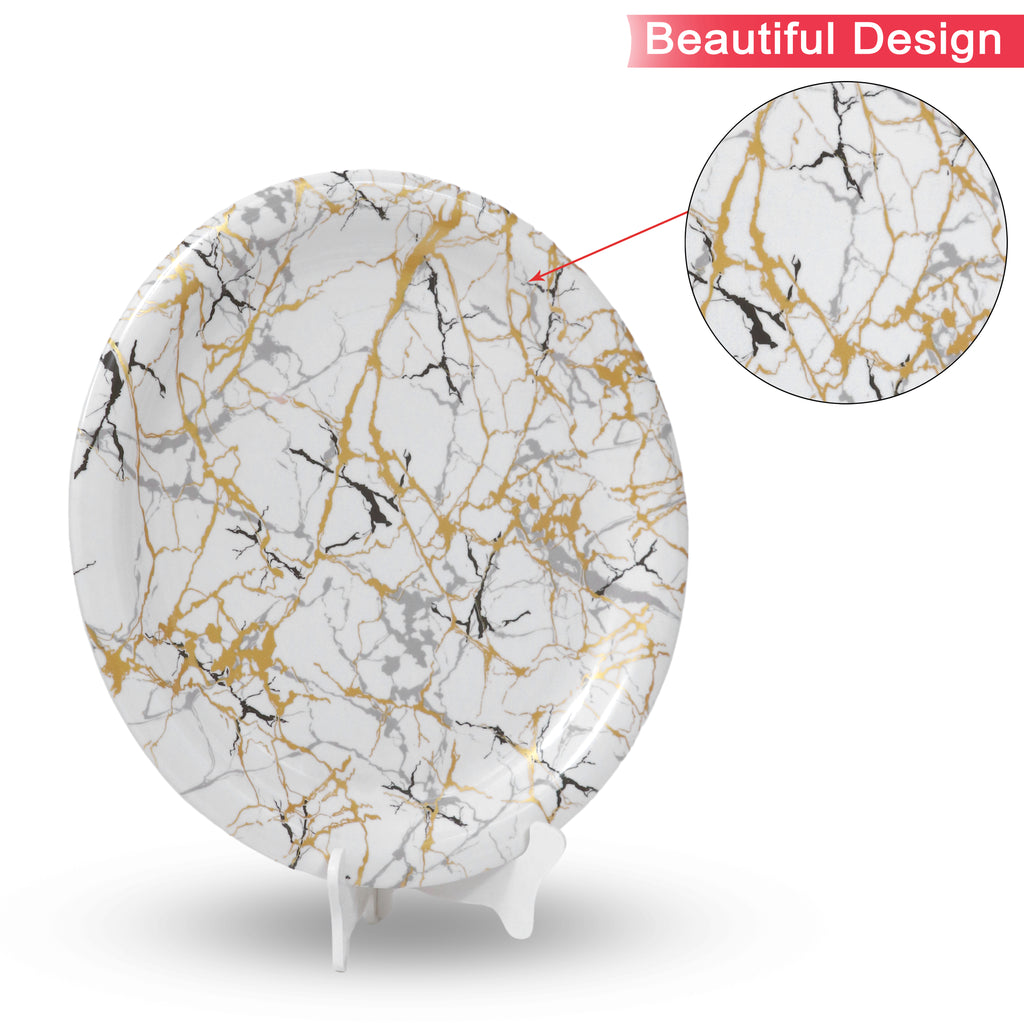 Ariya Melamine 11"Inch Dinner Plate | Cream-Black-Gold | Pack of 6