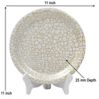 Ariya Melamine 11"Inch Dinner Plate | Off White-Golden | Pack of 6