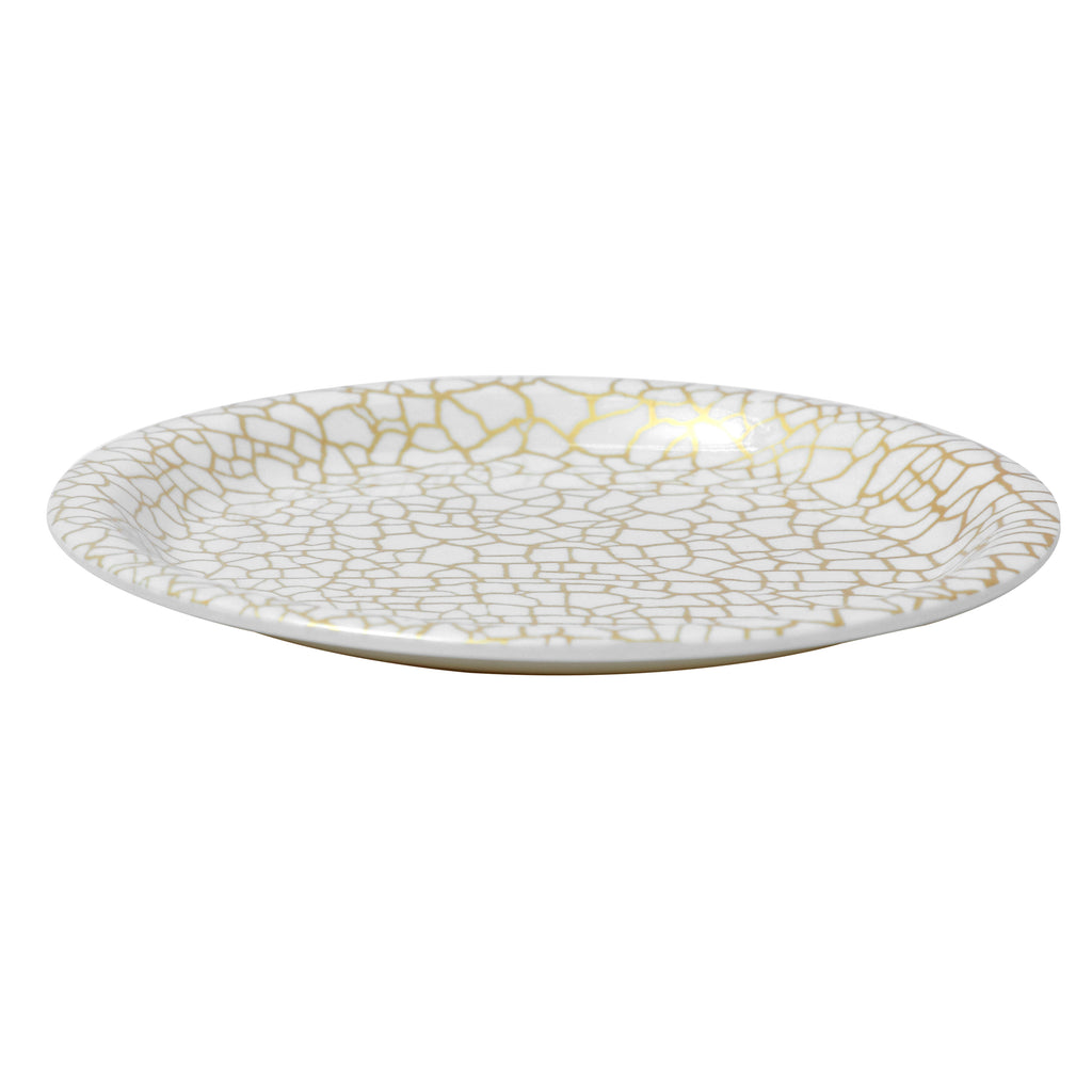 Ariya Melamine 11"Inch Dinner Plate | Off White-Golden | Pack of 4