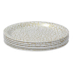 Ariya Melamine 11"Inch Dinner Plate | Off White-Golden | Pack of 6