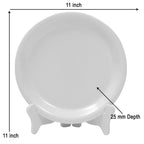 Ariya Melamine 11" Inch  Dinner Plate | White Multi-Flower Border | Pack of 6