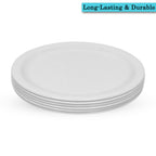 Ariya Melamine 11" Inch  Dinner Plate | White Multi-Flower Border | Pack of 6