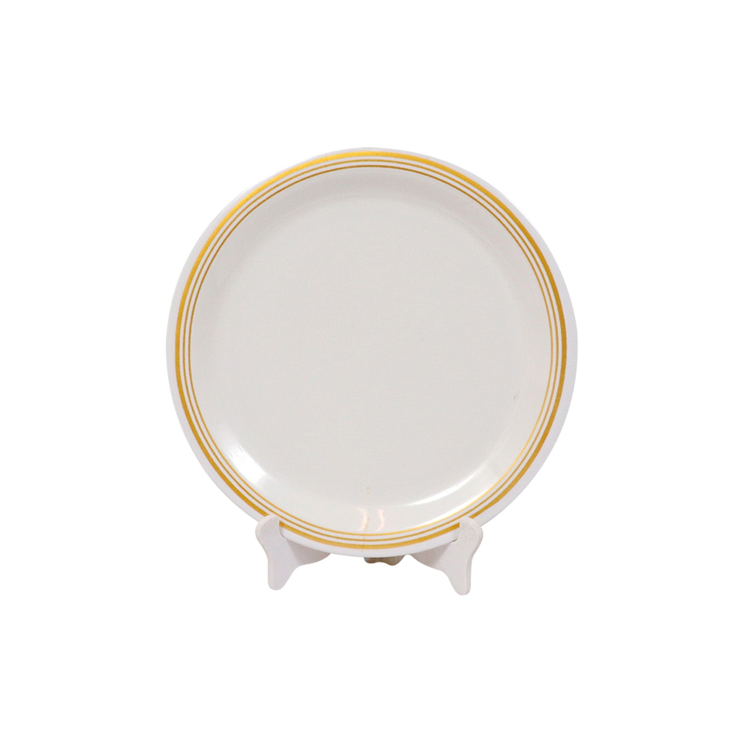 Ariya Melamine 11"Inch Dinner Plate | White Golden Border | Pack of 4