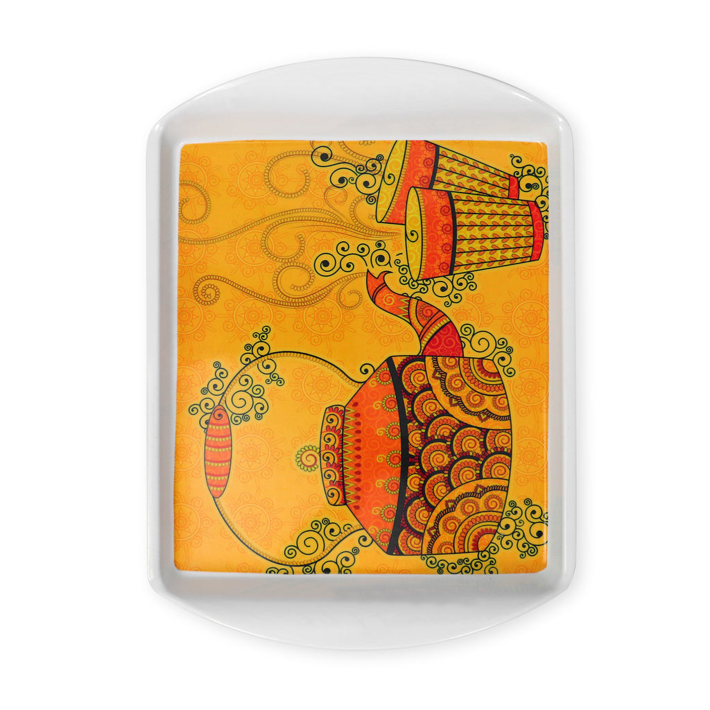 Ariya Melamine Rectangle Serving Tray Set of 2 – Multicolor, Easy to Clean