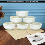 Ariya Mrbl Melamine Soup Bowl Set of 6 | Durable & Easy-to-Clean | Ideal for Home & Parties