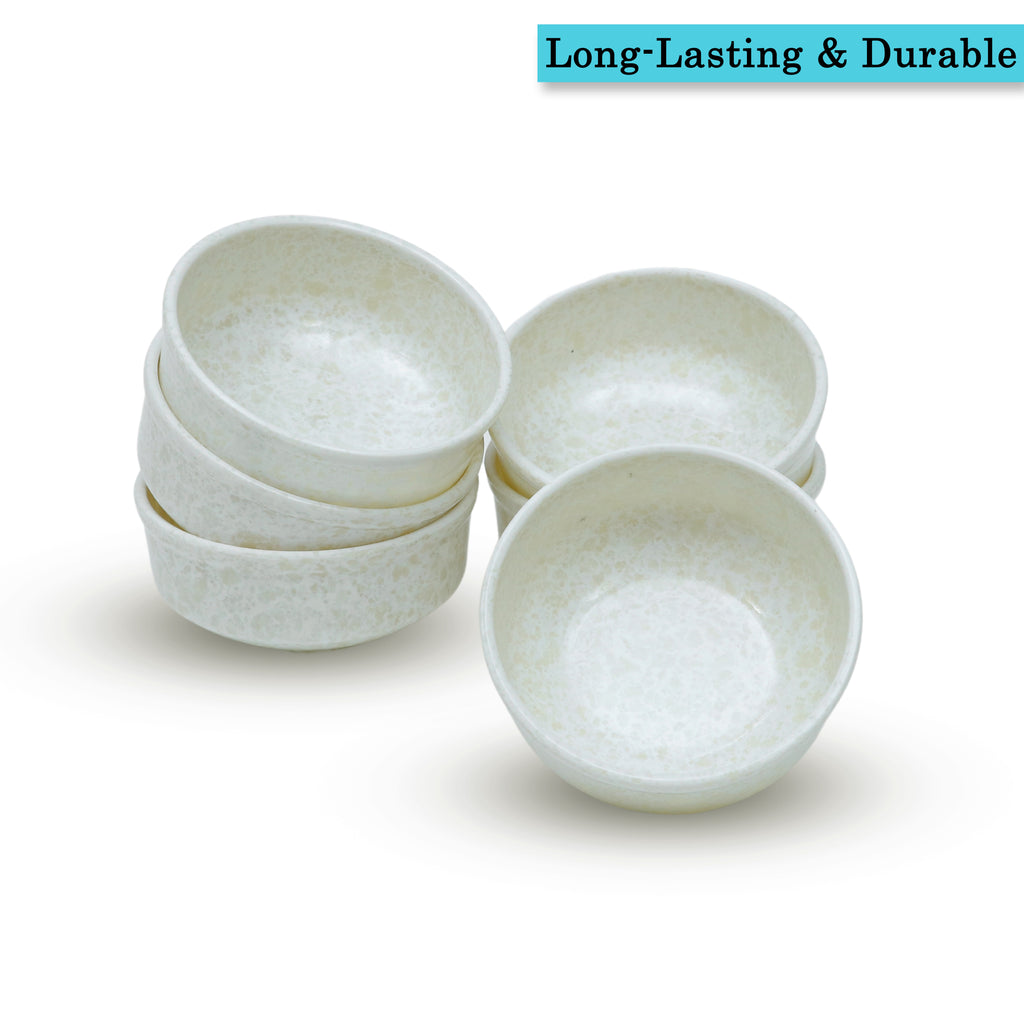 Ariya Mrbl Melamine Soup Bowl Set of 6 | Durable & Easy-to-Clean | Ideal for Home & Parties