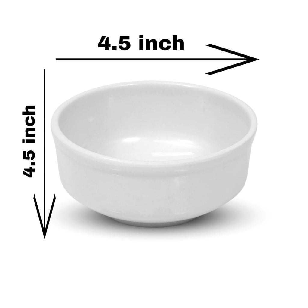 Ariya White Melamine Soup Bowl Set of 6 | Durable & Easy-to-Clean | Ideal for Home & Parties