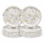 Ariya Melamine Dinner Plates 11 Inch Set of 24 | Luxury Gold