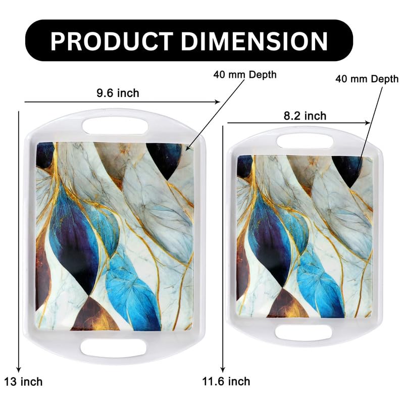 Ariya Melamine Rectangular Tray Set of 2 – Royal Petals