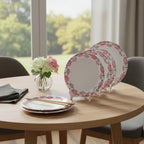 Ariya Melamine Dinner Plates 11 Inch Set of 12 | Pink Flower