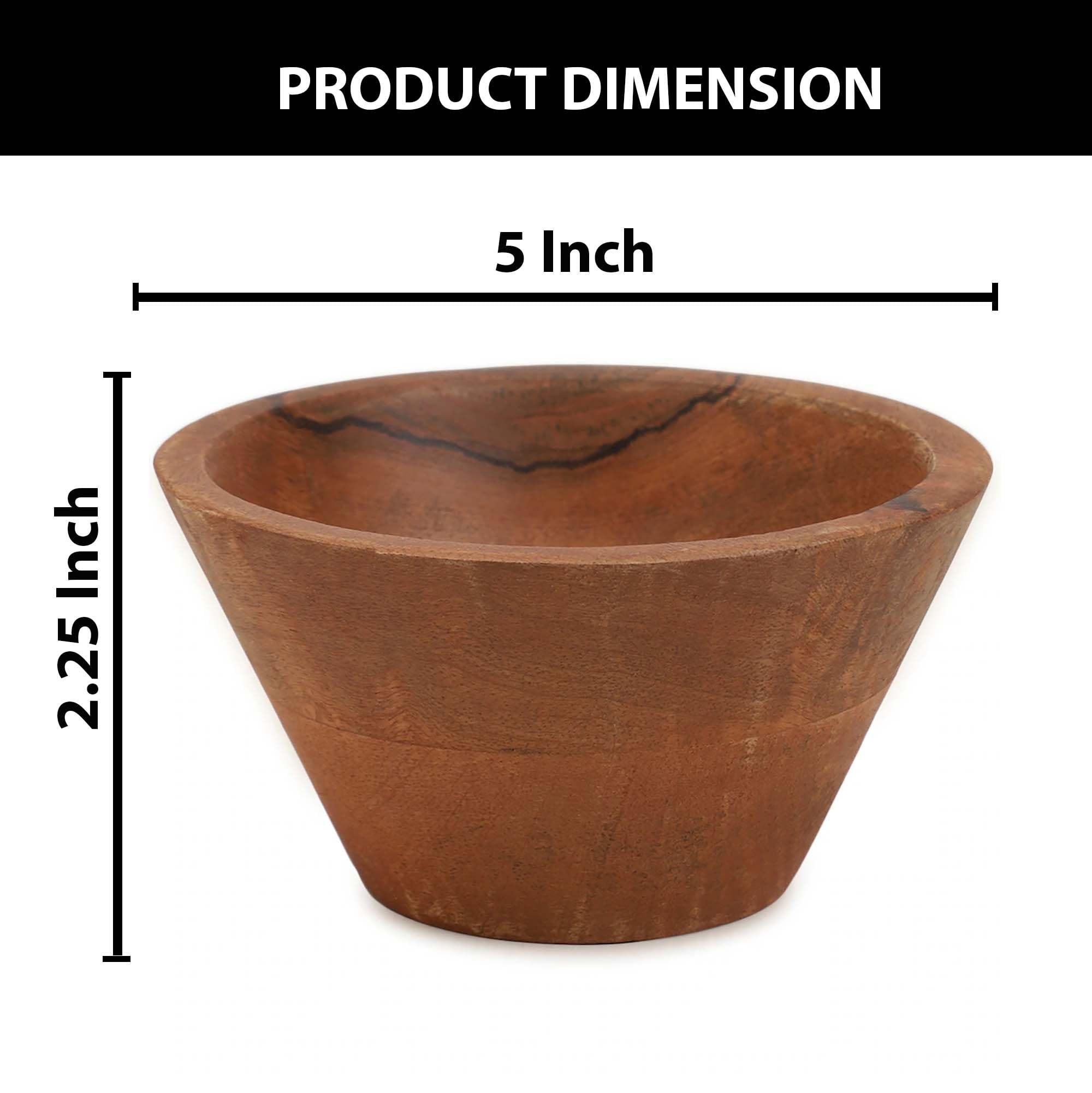 Ariya 5" Acacia Wood Salad Bowl – Handcrafted for Salads, Fruits & Snacks