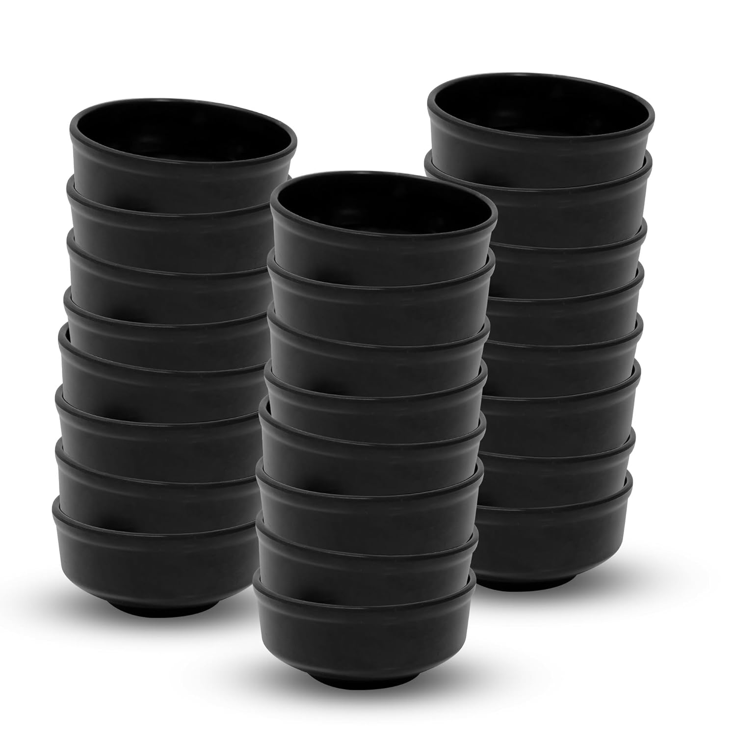 Ariya 4.5" Melamine Soup Bowls Set of 24 | Black, 350ml | 584
