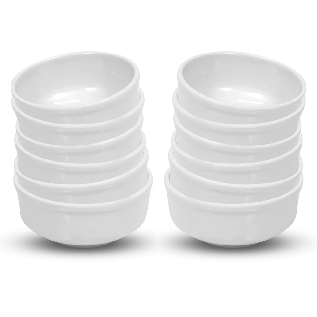 Ariya 4.5" Melamine Soup Bowls Set of 12 | White, 350ml | 584