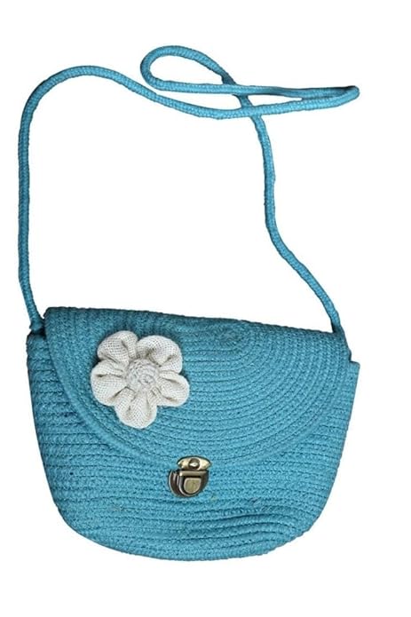 Ariya Compact Cotton Handbag – Stylish Everyday Purse for Women | Sky Blue
