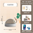 ARIYA Women Clutch Handbag with Flower (4077 | Beige) Handcrafted PP & Cotton Blend Clutch, Perfect for Ladies & Girls, Lightweight Stylish Purse for Parties, Special Occasions, Casual & Formal