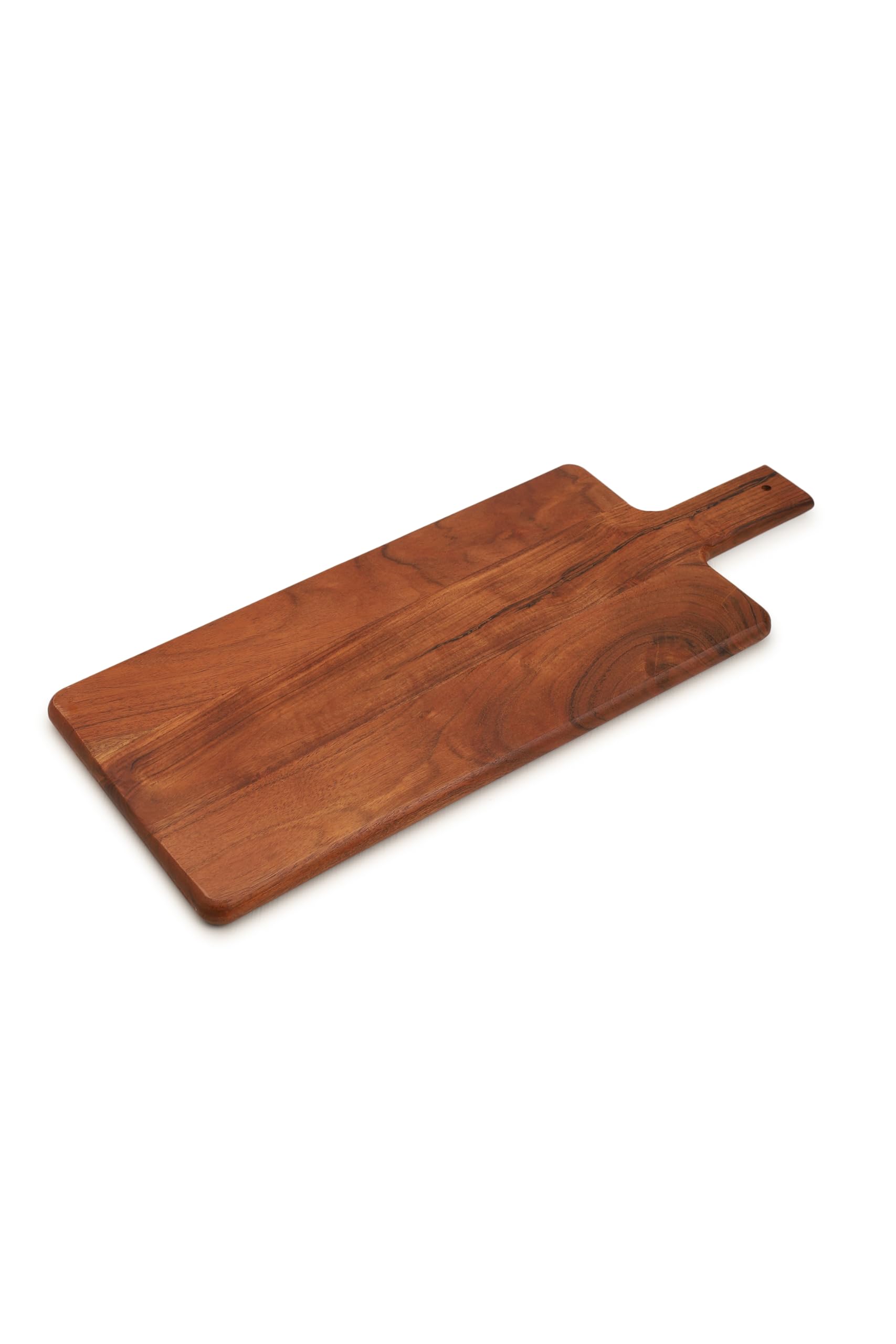 Ariya 19x7.5 Inch Acacia Wood Rectangular Serving Platter with Handle