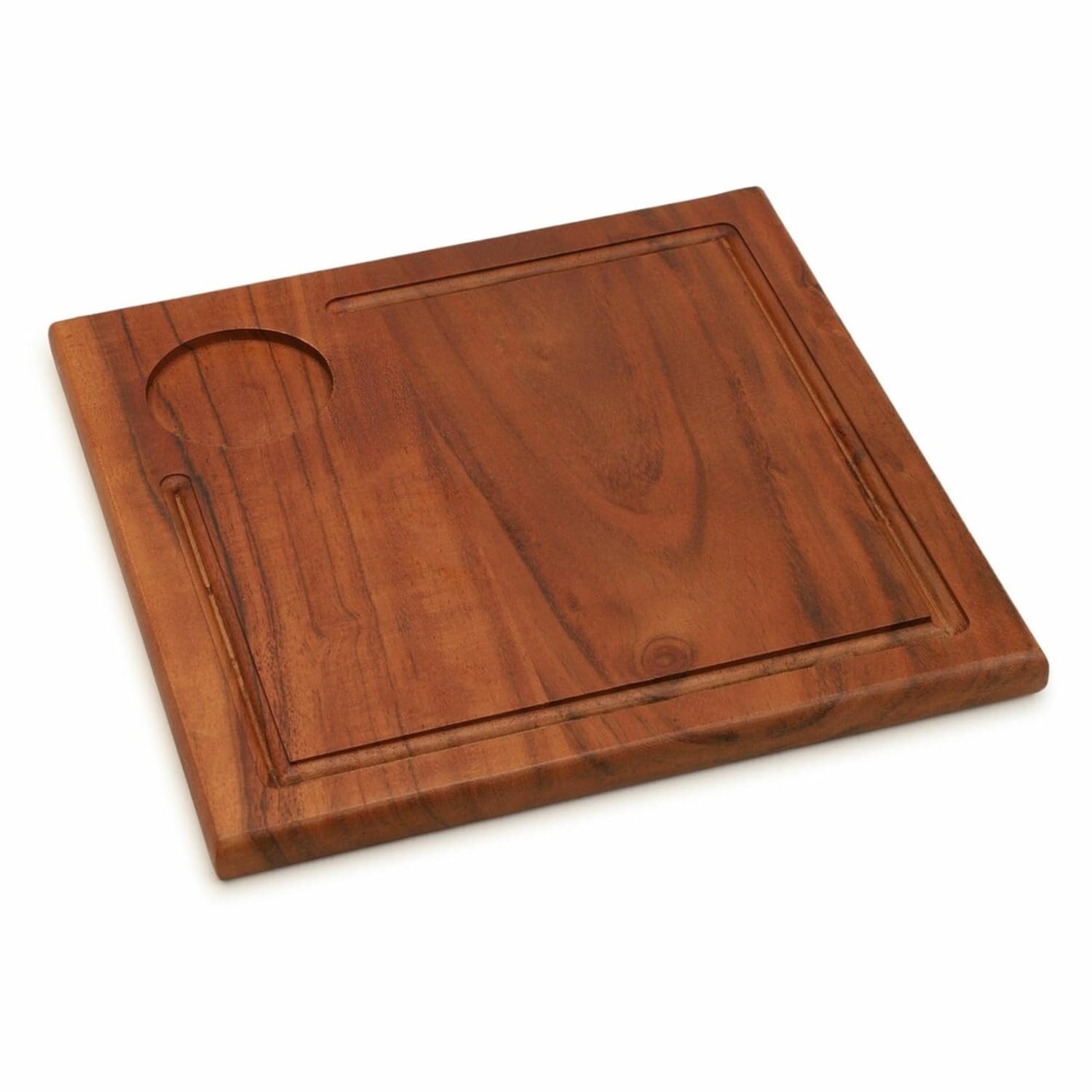 Ariya 10x10 Inch Acacia Wood Serving Platter with Chutney Bowl – Snacks, Cheese & Fruits Tray