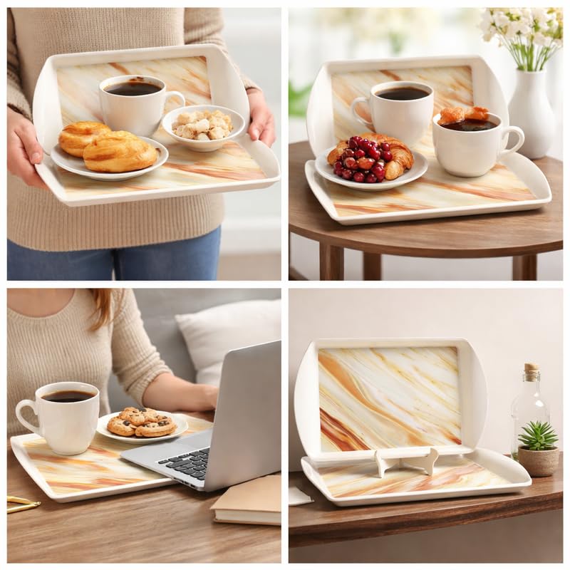 Ariya Melamine Rectangular Tray Set of 2 – Golden Mirage