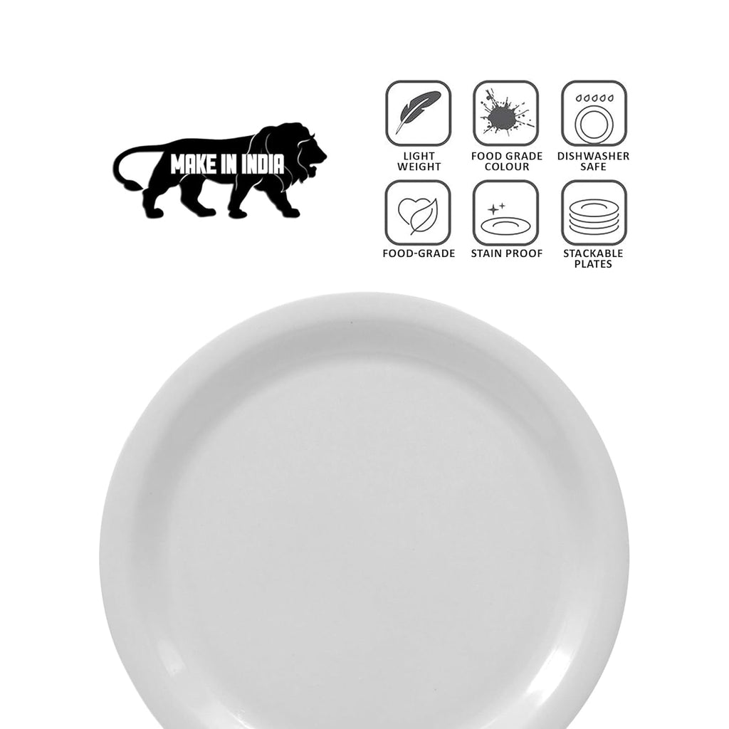 Ariya Melamine Dinner Plates 13 Inch Set of 12 | White