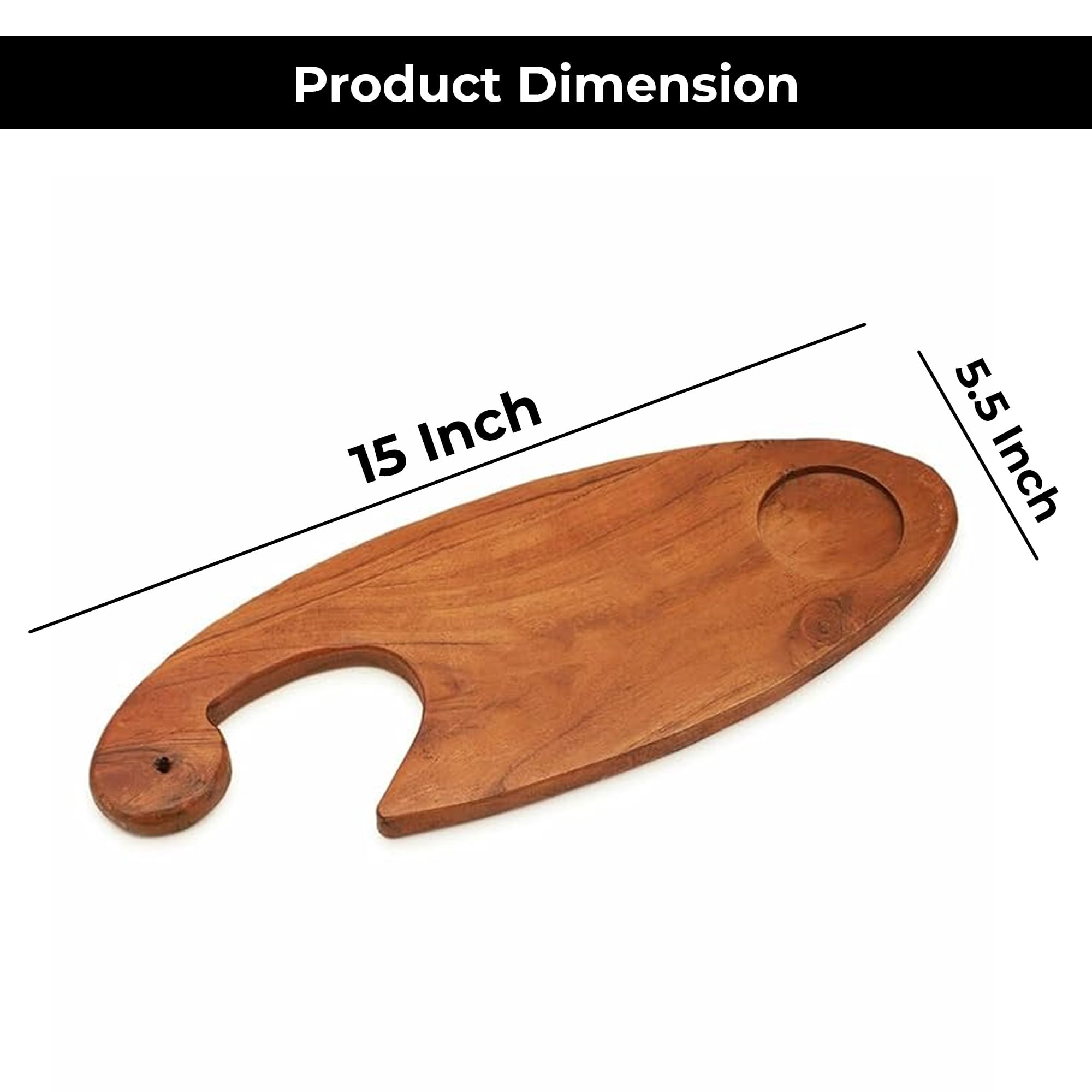 Ariya 15 x 5.5 Inch Acacia Wooden Fish-Shaped Serving Platter