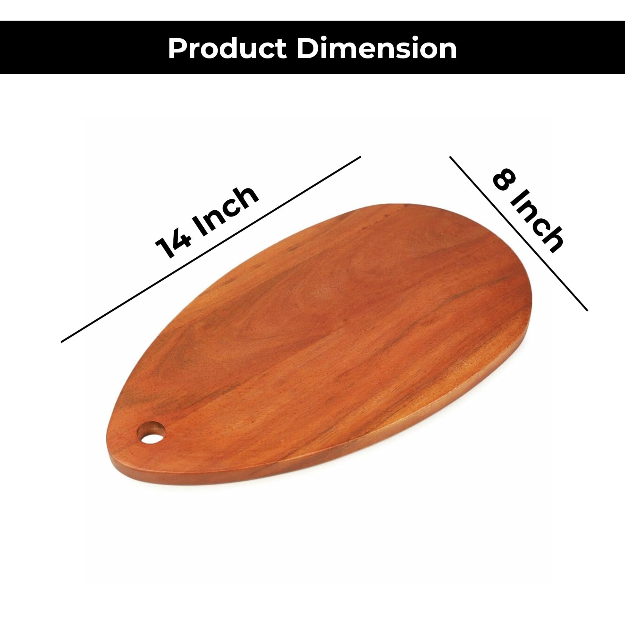 Ariya 14" Acacia Wooden Serving Platter with Chutney Bowl | Cheese & Charcuterie Board for Kitchen & Dining