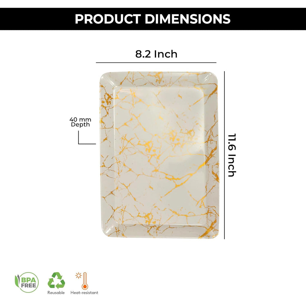 Ariya Melamine Serving Tray Set of 6 – Golden Bloom | 603
