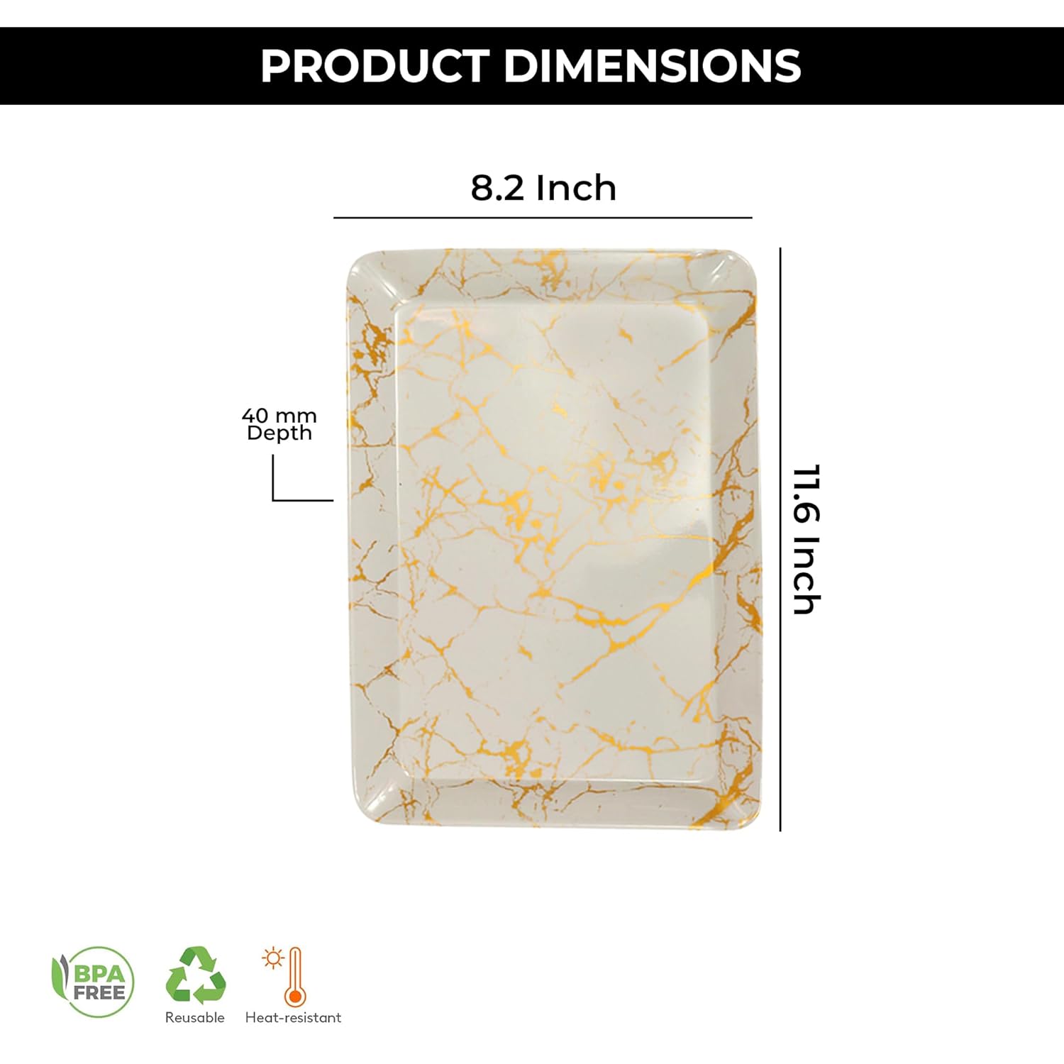Ariya Melamine Serving Tray Set of 6 – Golden Bloom | 603