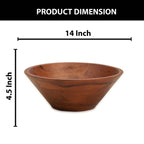 Ariya 14" Acacia Wooden Salad Bowl | Handmade, Durable & Elegant