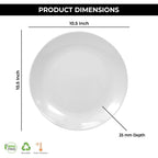 Ariya 10.5" Melamine Dinner Plates Set of 12 – Milky Mist