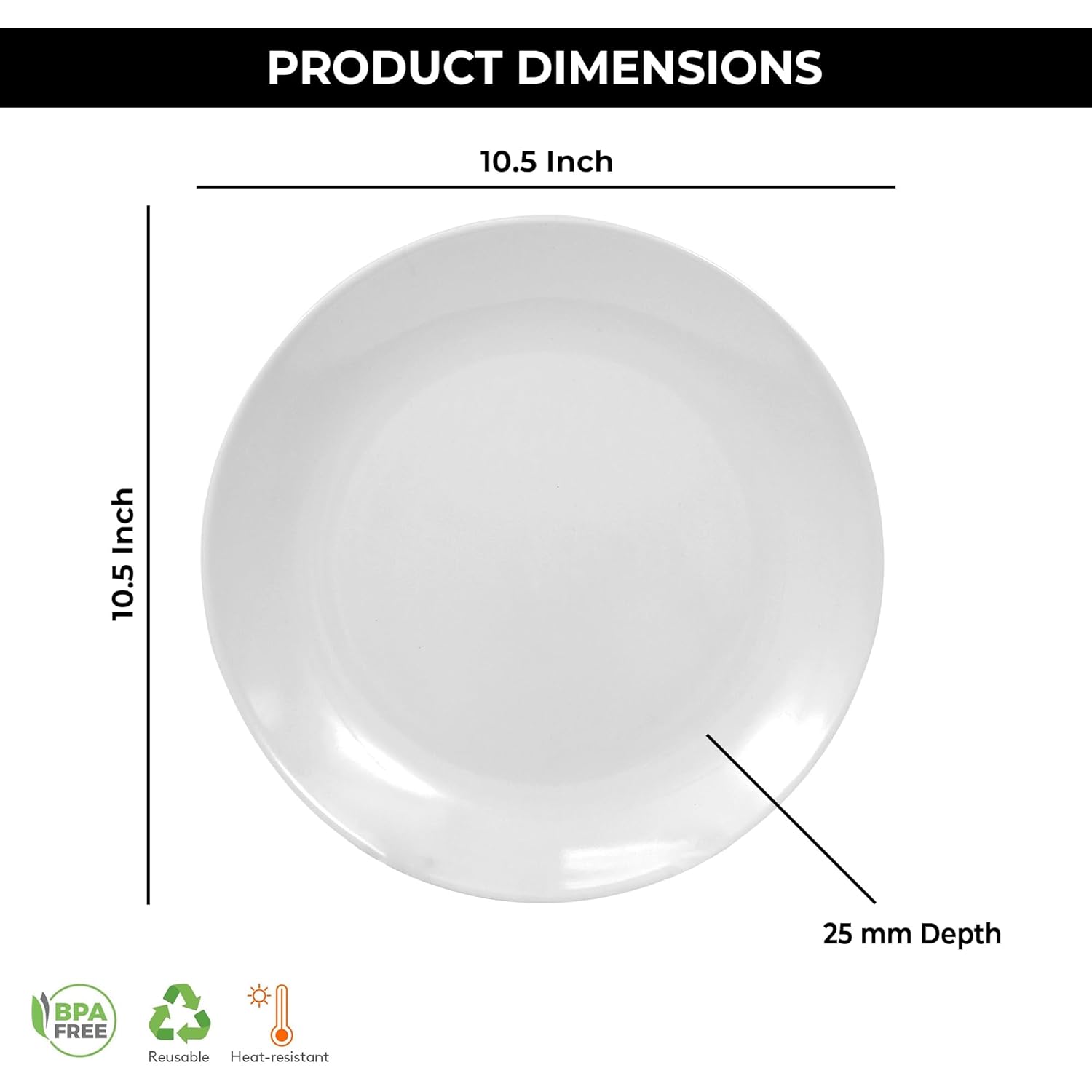 Ariya 10.5" Melamine Dinner Plates Set of 24 – Milky Mist