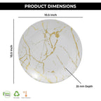 Ariya 10.5" Melamine Dinner Plates Set of 12 – Classic Gold Fusion
