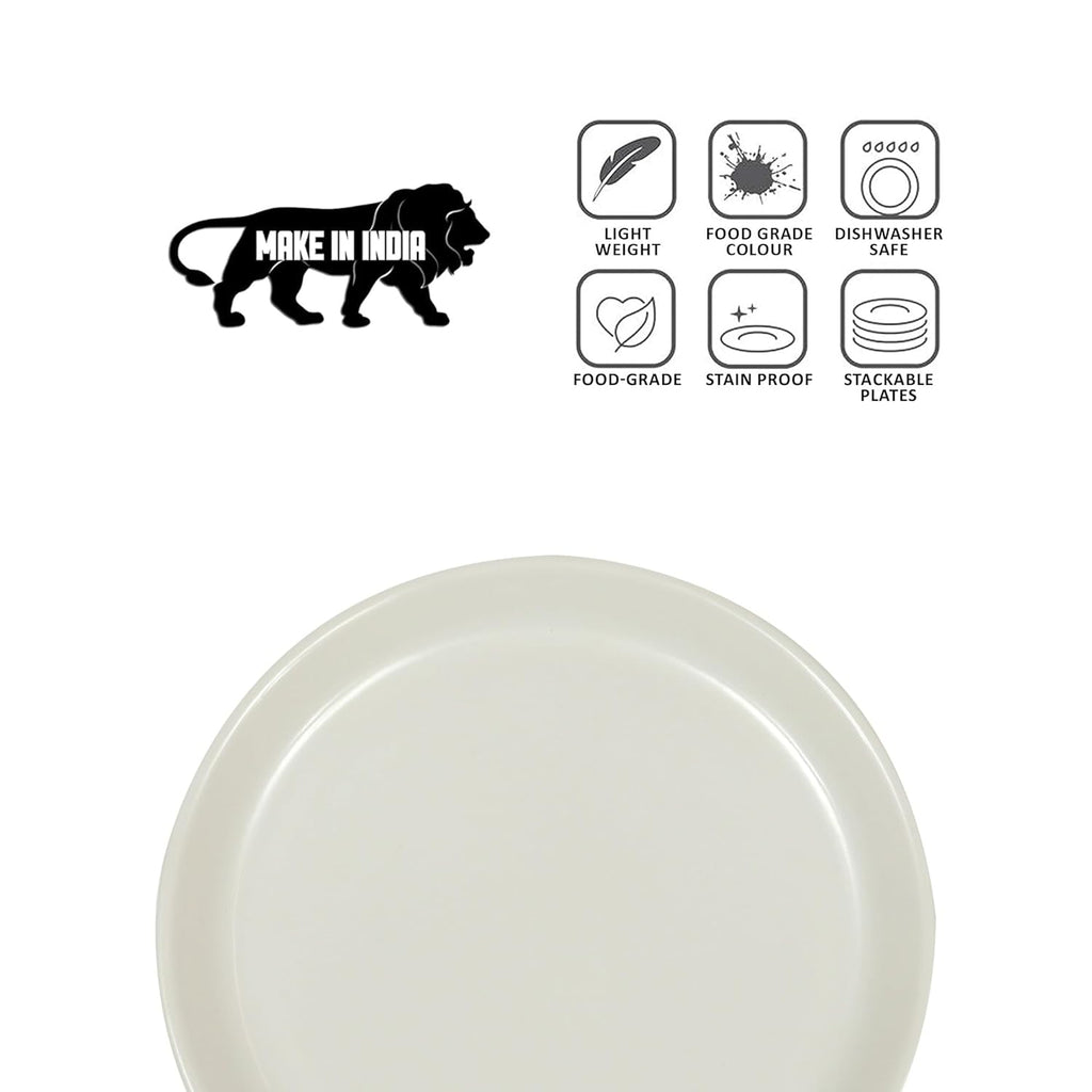 Ariya Melamine Dinner Plates 12 Inch Set of 12 | White