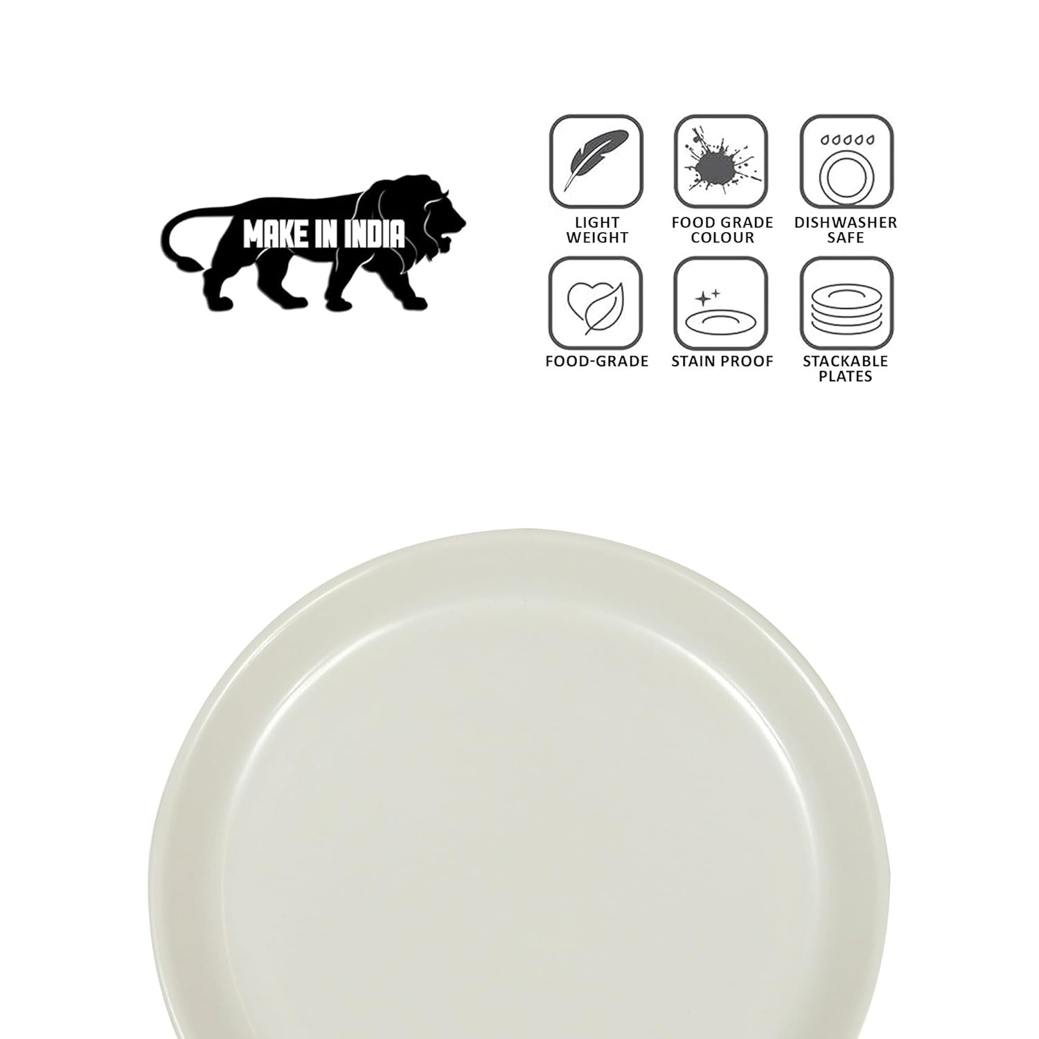 Ariya Melamine Dinner Plates 12 Inch Set of 24 | White