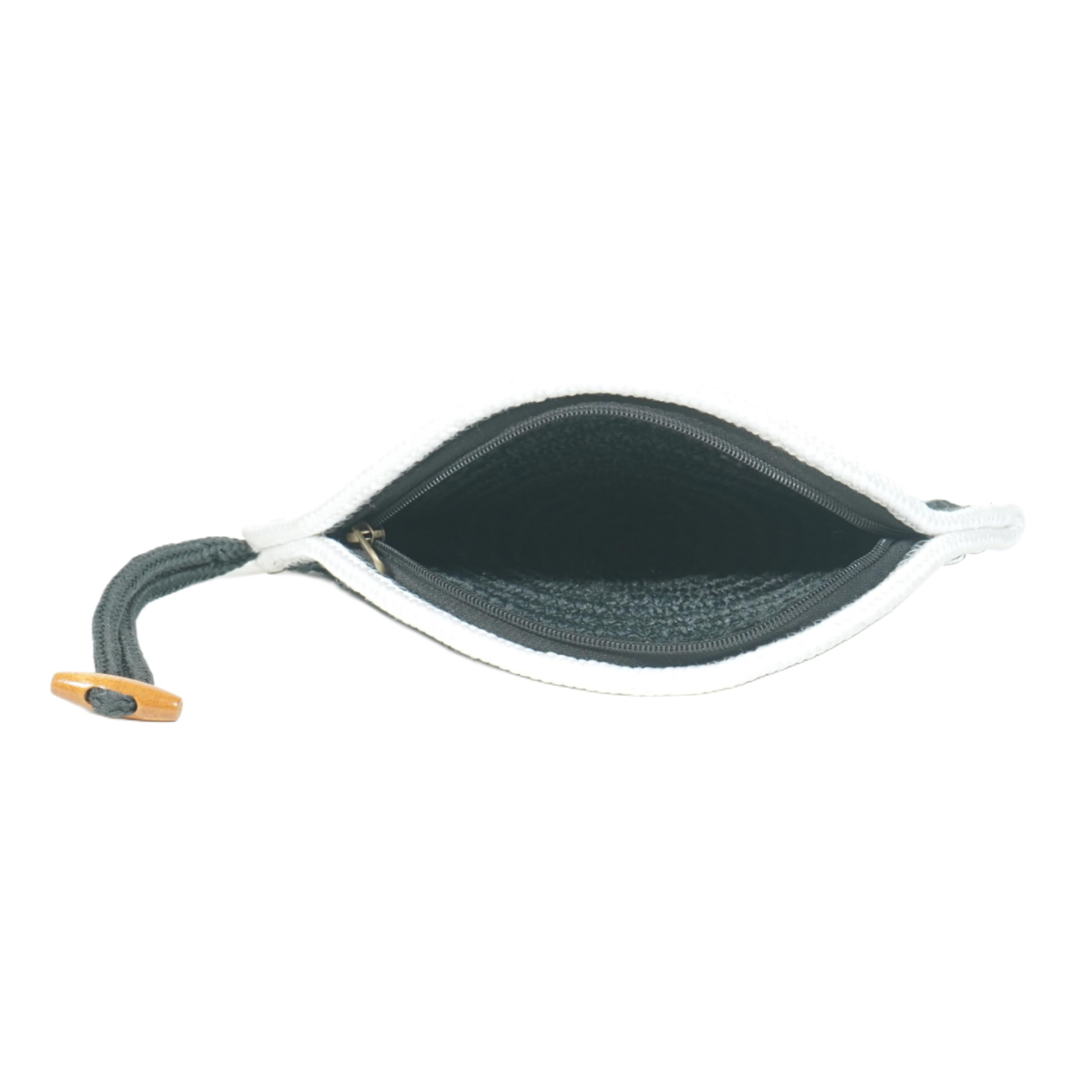 ARIYA Stylish Unique Handmade Dark Grey & White Line PP & Cotton Blend Clutch Bag with Flower, Perfect for Parties, Weddings & Everyday Outings