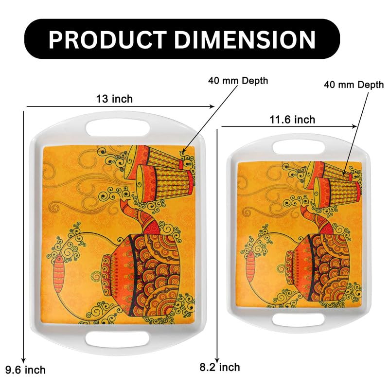 Ariya Melamine Rectangular Tray Set of 2 – Chai Time