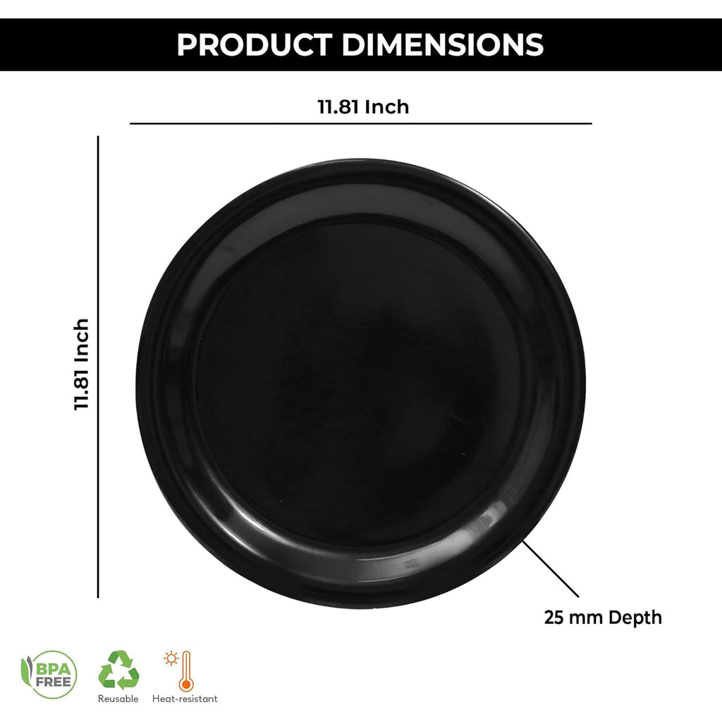 Ariya Melamine Dinner Plates 13 Inch Set of 24 | Midnight Mirage