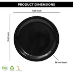 Ariya Melamine Dinner Plates 13 Inch Set of 24 | Midnight Mirage
