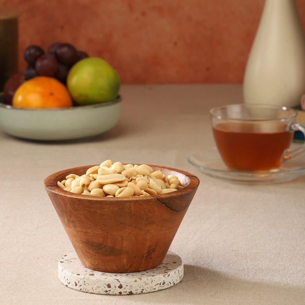 Ariya 7" Acacia Wood Salad Bowl – Handmade, Durable & Elegant for Kitchen